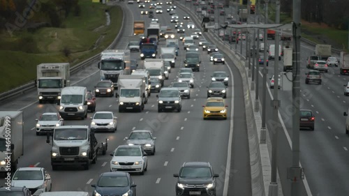 Road security camera for speed pacification installed on the expressway. Cloudy day