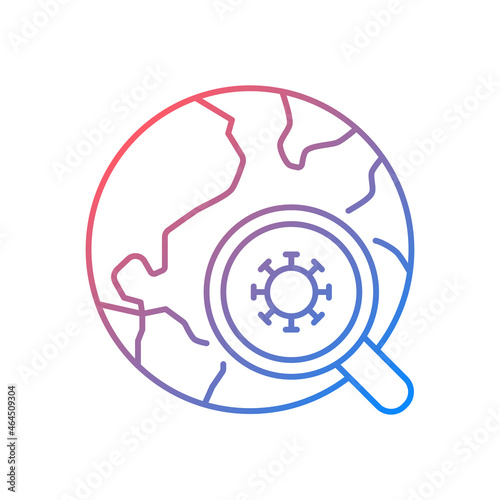 Epidemiological trials gradient linear vector icon. Disease outbreak investigation. Control health problems. Thin line color symbol. Modern style pictogram. Vector isolated outline drawing