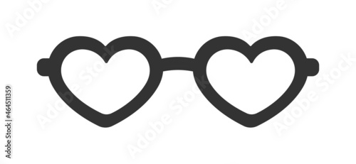 Heart shaped glasses frame silhouette clipart vector illustration