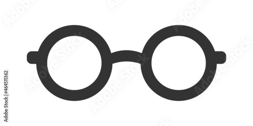 Round circle glasses frame outline line art silhouette clipart vector illustration