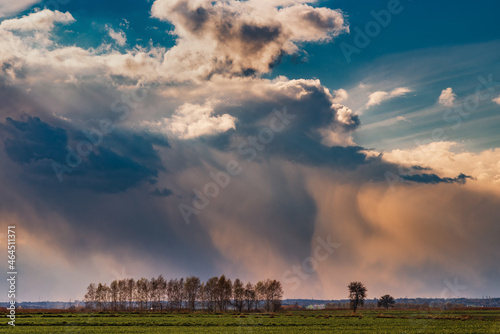 A wonderful thundercloud with lightning in Poland in the Lublin region