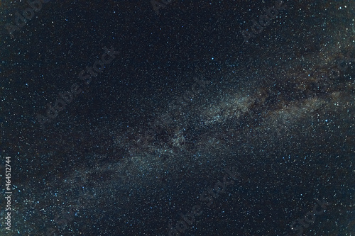 the night sky is covered with stars. Milky Way. long exposure photo.