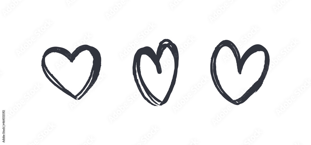 Heart doodles set. Hand drawn hearts collection. Romance and love illustrations. Heart doodles set. Hand drawn hearts collection. Romance and love illustrations.