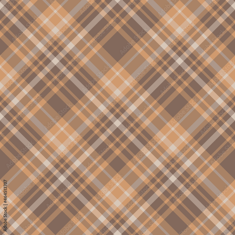 Seamless pattern in positive brown and beige colors for plaid, fabric, textile, clothes, tablecloth and other things. Vector image. 2