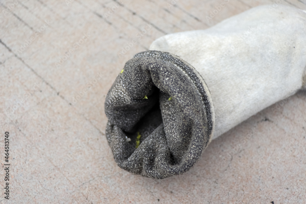 Naklejka premium The filter cloth is black inside