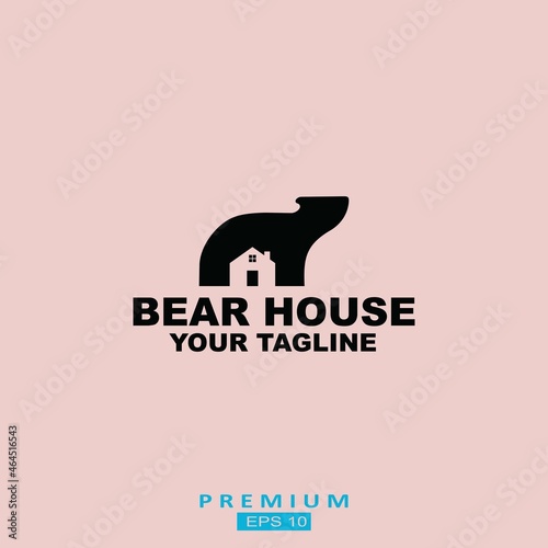 bear house home logo hipster retro vintage vector icon illustration