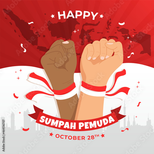 Indonesian Sumpah Pemuda Day illustration background design. Indonesian Sumpah Pemuda Day October 28th