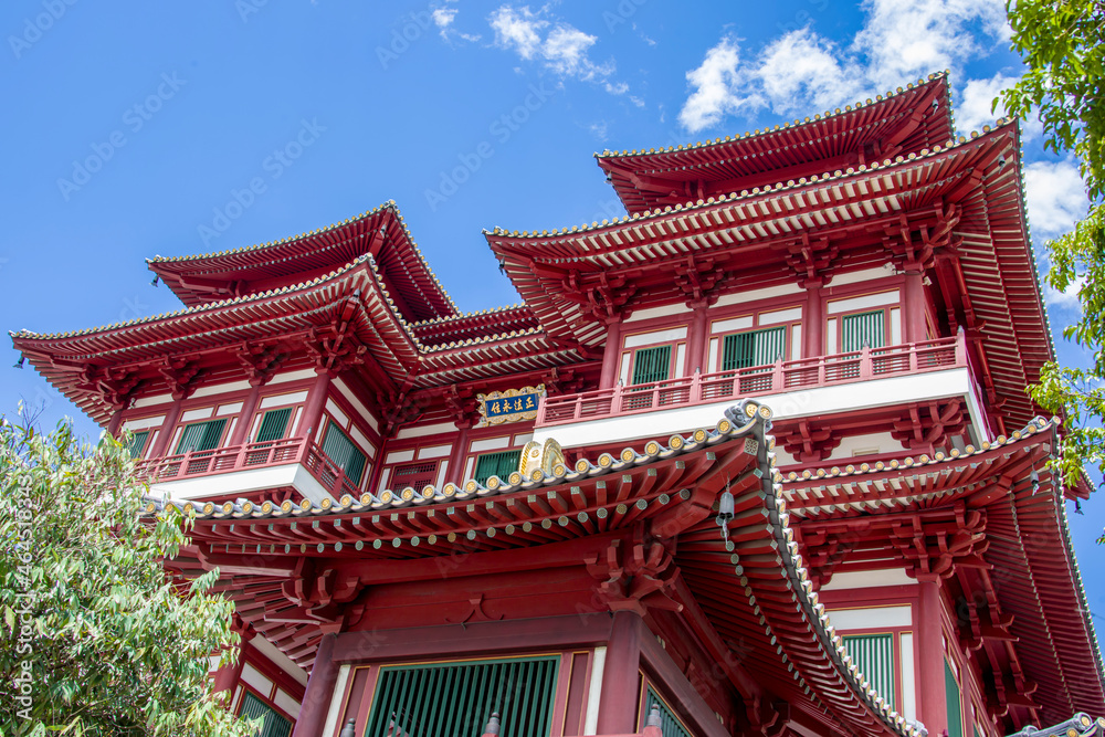 Buddha Tooth Relic Temple and Museum.  A Buddhist temple and museum complex located in the Chinatown district of Singapore. The temple's monastics and devotees officially practice Chinese Buddhism.