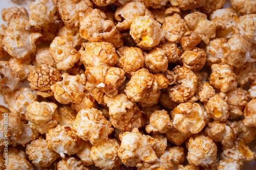 background of sweet popcorn close up
