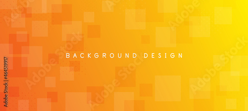 Minimal orange and yellow gradient background with square elements design concept for your business concept