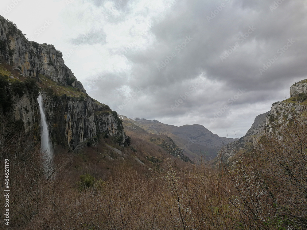 Asón river waterfall, in Cantabria, Spain.