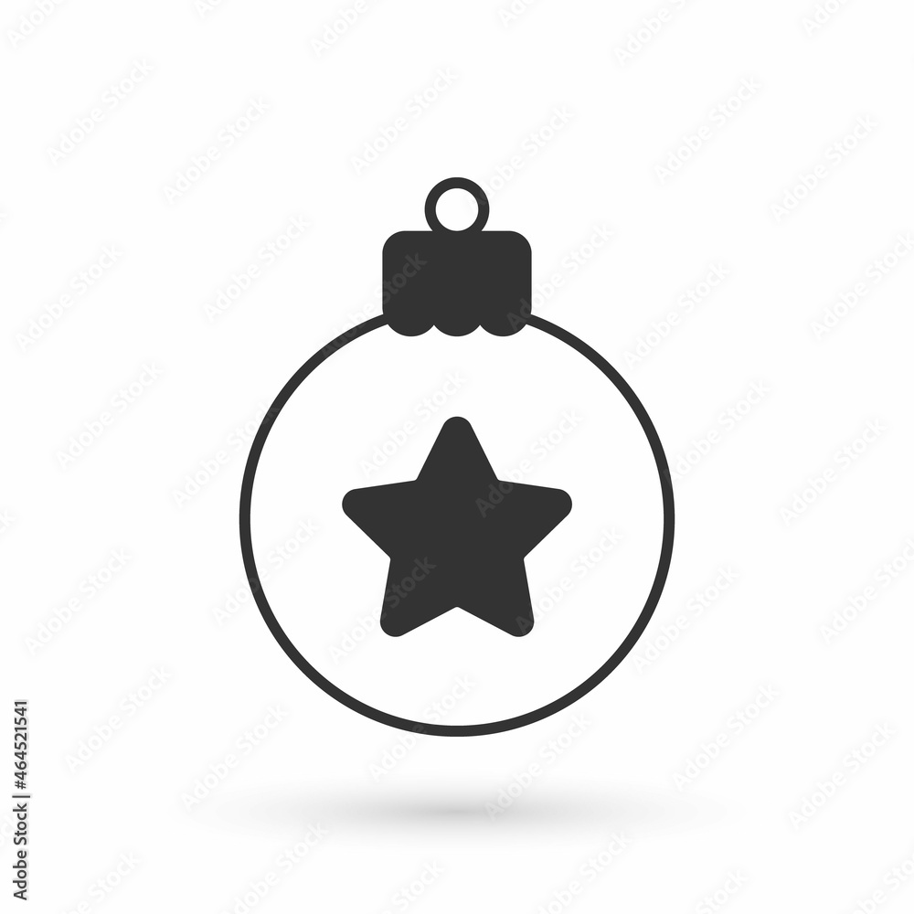 Grey Christmas ball icon isolated on white background. Merry Christmas and Happy New Year. Vector Grey Christmas ball icon isolated on white background. Merry Christmas and Happy New Year. Vector