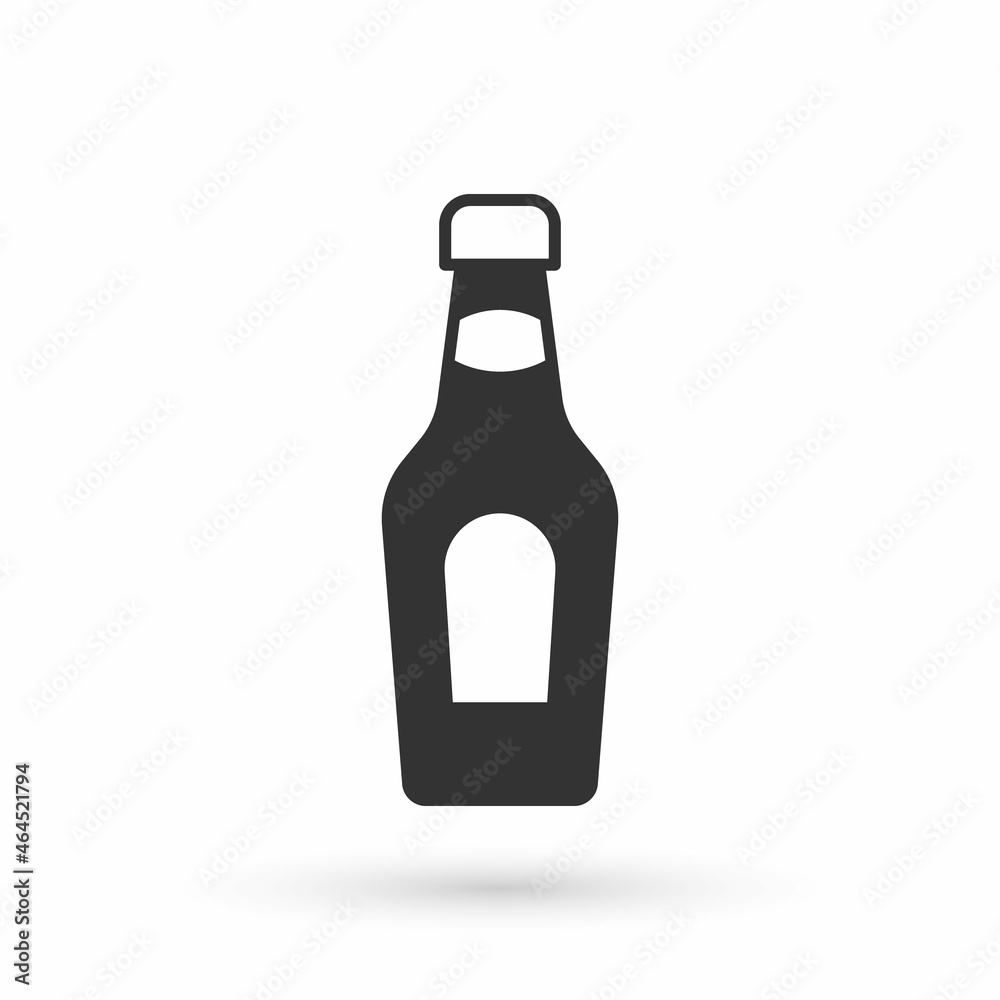 Grey Champagne bottle icon isolated on white background. Merry Christmas and Happy New Year. Vector Grey Champagne bottle icon isolated on white background. Merry Christmas and Happy New Year. Vector
