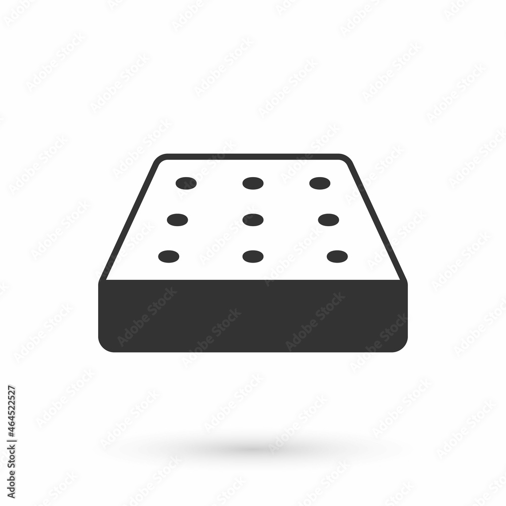 Grey Mattress icon isolated on white background. Padded comfortable sleeping bed mattress. Vector Grey Mattress icon isolated on white background. Padded comfortable sleeping bed mattress. Vector