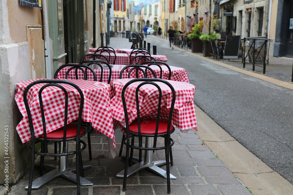 Sidewalk cafe in Carcassonne, France