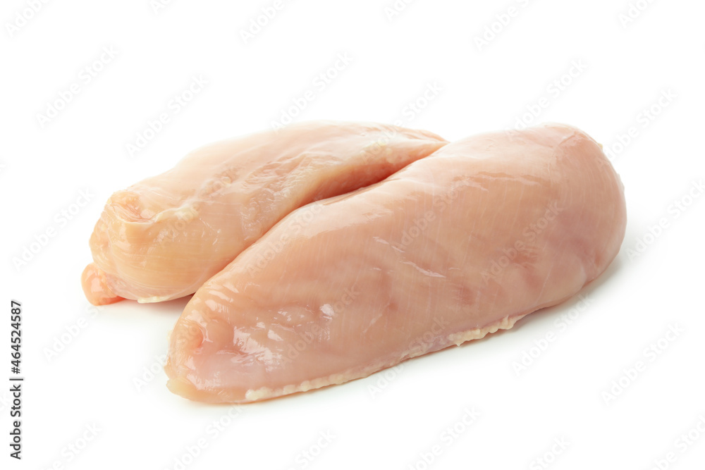 Raw chicken fillet isolated on white background Raw chicken fillet isolated on white background