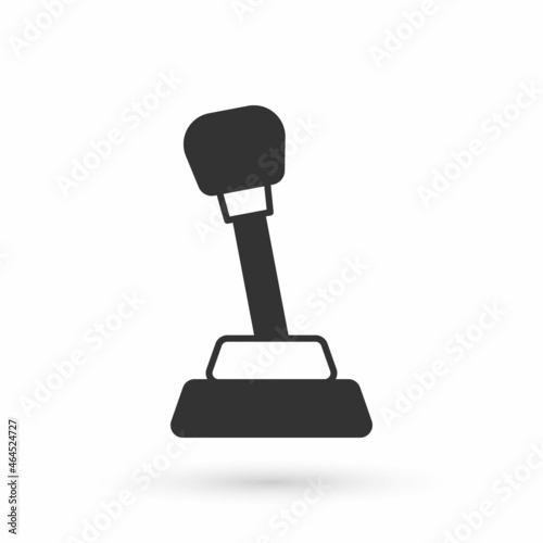 Grey Gear shifter icon isolated on white background. Manual transmission icon. Vector
