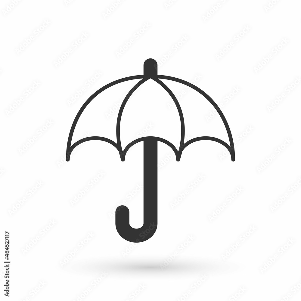 Grey Umbrella icon isolated on white background. Insurance concept. Waterproof icon. Protection, safety, security concept. Vector Grey Umbrella icon isolated on white background. Insurance concept. Waterproof icon. Protection, safety, security concept. Vector