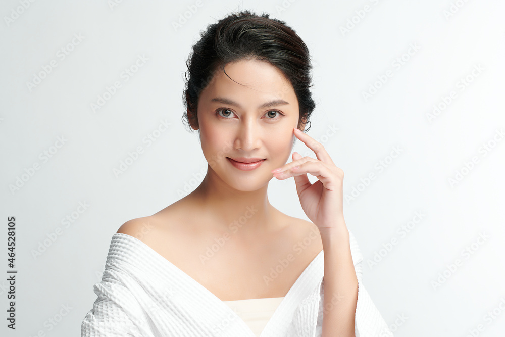 Beautiful young asian woman with clean fresh skin on white background, Face care, Facial treatment, Cosmetology, beauty and spa, Asian women portrait. Beautiful young asian woman with clean fresh skin on white background, Face care, Facial treatment, Cosmetology, beauty and spa, Asian women portrait.
