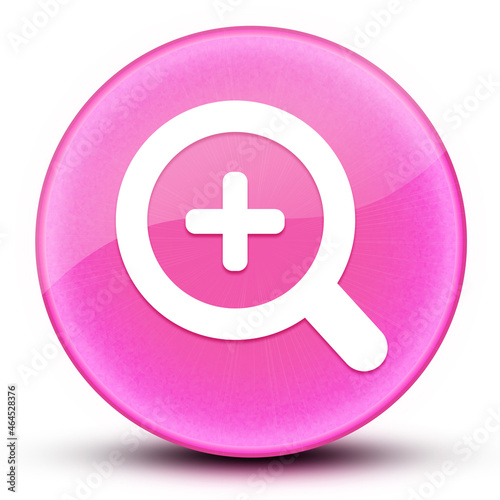 Zoom in eyeball glossy elegant pink round button abstract