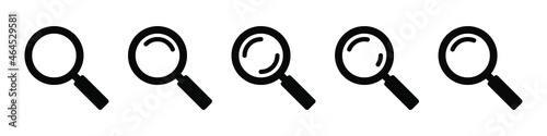 Search icon. Magnifying glass icon, vector magnifier or loupe sign.