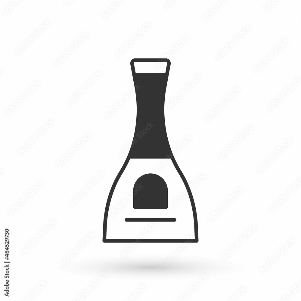 Grey Bottle of nail polish icon isolated on white background. Vector Grey Bottle of nail polish icon isolated on white background. Vector