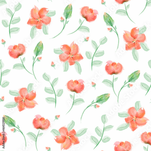 delicate seamless pattern with flowers. Vector imitation of watercolor, hand drawing. Elegant floral background for packaging, fabric, wallpaper © Оксана Волкова