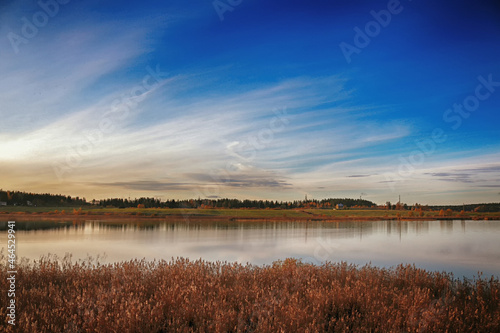 sunset over the lake