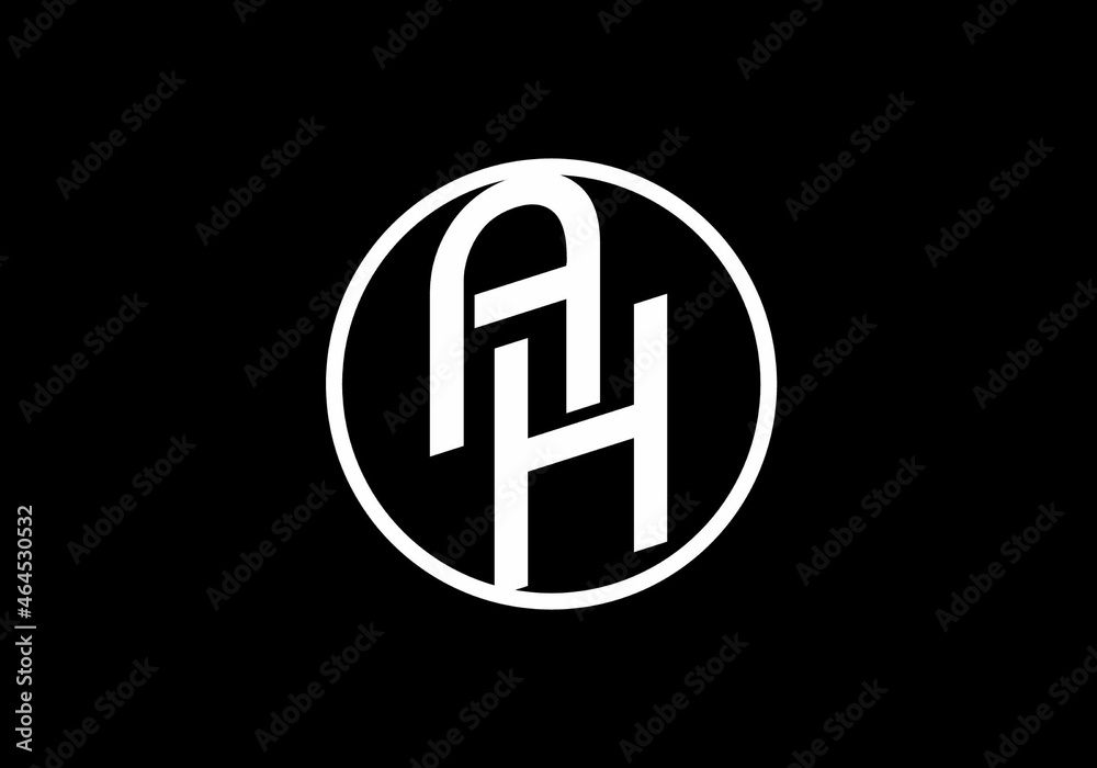 Graphic shape of AH initial letter