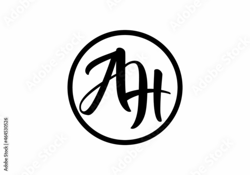 Graphic shape of AH initial letter