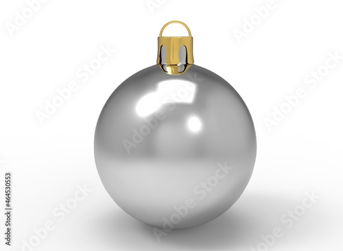 Christmas tree toys on a white background. Christmas decorations. 3d-rendering