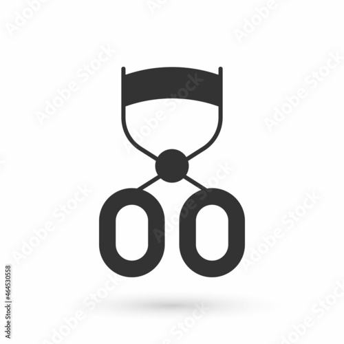 Grey Eyelash curler icon isolated on white background. Makeup tool sign. Vector