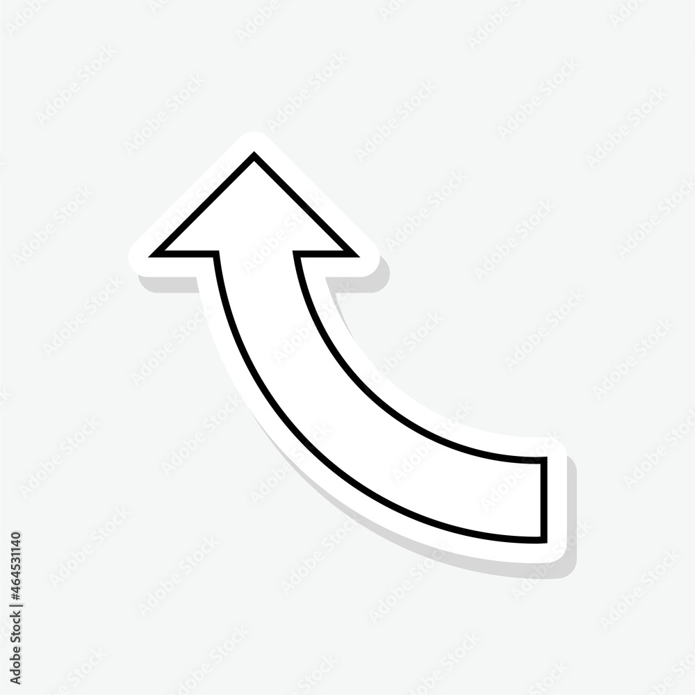 Up arrow sticker icon illustration isolated on white background Up arrow sticker icon illustration isolated on white background