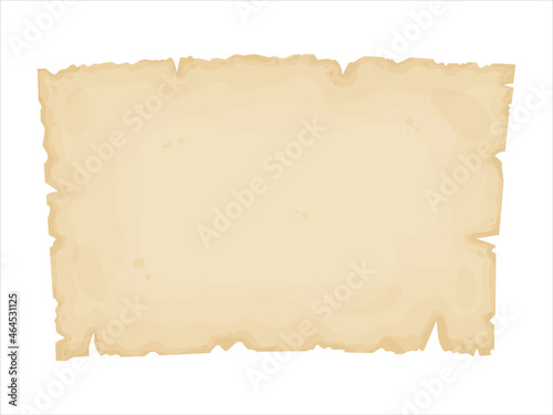 Parchment. Old paper. Vintage letter, certificate, treasure map or historical document. Illustration isolated on white background.