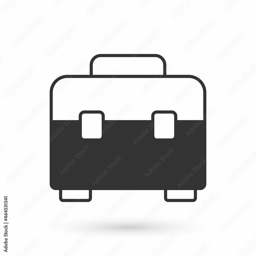 Grey Toolbox icon isolated on white background. Tool box sign. Vector Grey Toolbox icon isolated on white background. Tool box sign. Vector