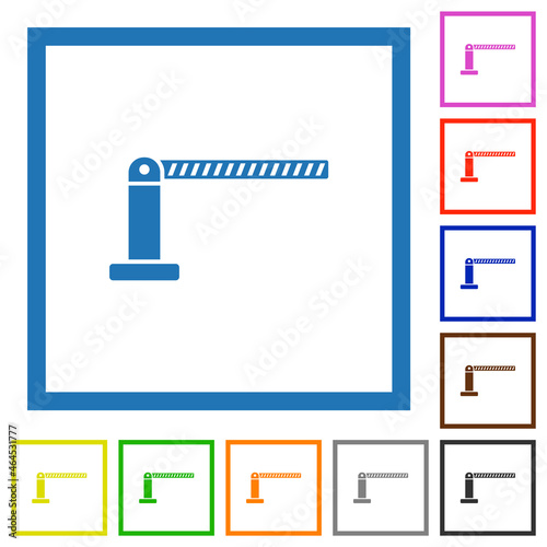 Closed barrier flat framed icons