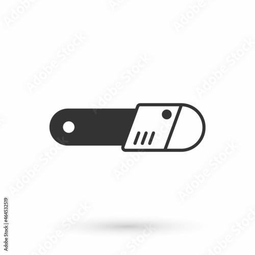 Grey Chainsaw icon isolated on white background. Vector