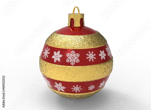 Wallpaper Mural Christmas tree toys on a white background. Christmas decorations. 3d-rendering Torontodigital.ca