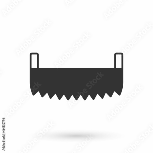 Grey Two-handed saw icon isolated on white background. Vector