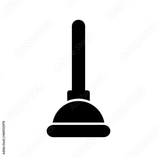 Toilet plunger isolated icon in flat style. House cleaning tool, housework supplies vector illustration