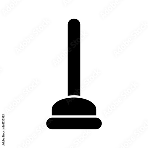 Toilet plunger isolated icon in flat style. House cleaning tool, housework supplies vector illustration