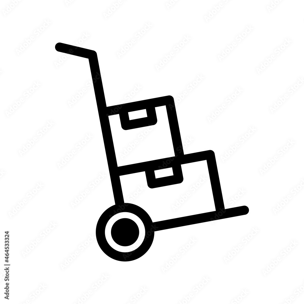 Hand box cart warehouse cart box icon. warehouse cart box vector icon for web design isolated on white background