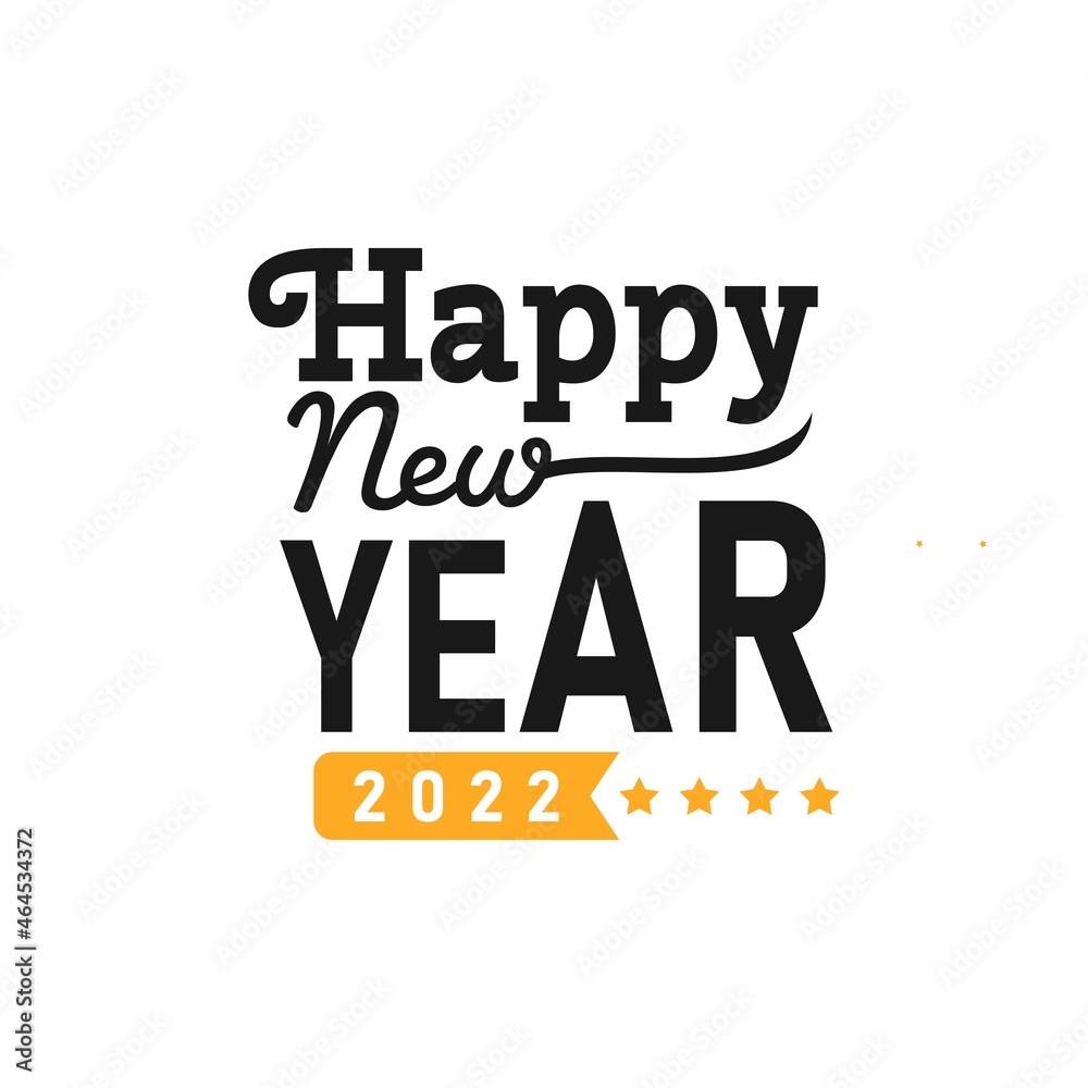Fototapeta premium Happy New Year 2022 Lettering