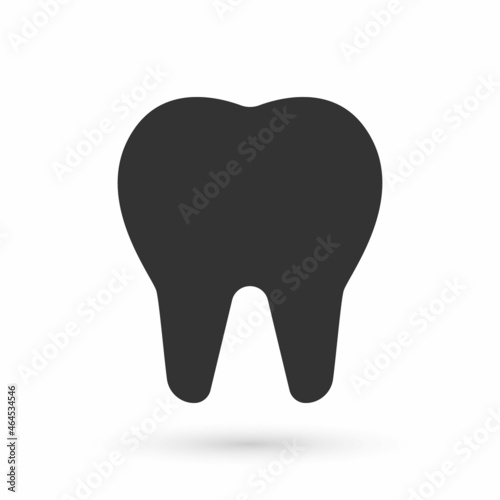 Grey Tooth icon isolated on white background. Tooth symbol for dentistry clinic or dentist medical center and toothpaste package. Vector