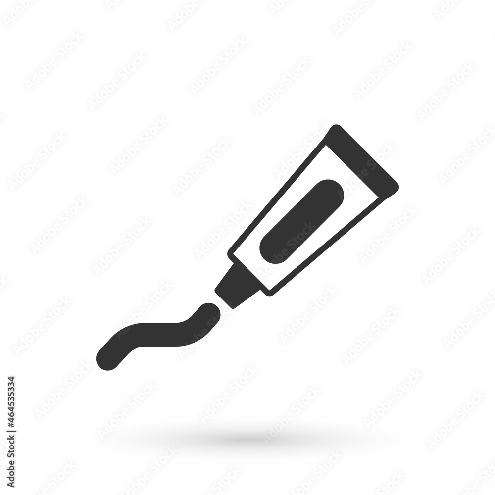 Grey Tube of toothpaste icon isolated on white background. Vector Grey Tube of toothpaste icon isolated on white background. Vector