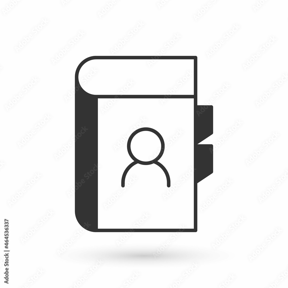 Grey Phone book icon isolated on white background. Address book. Telephone directory. Vector Grey Phone book icon isolated on white background. Address book. Telephone directory. Vector