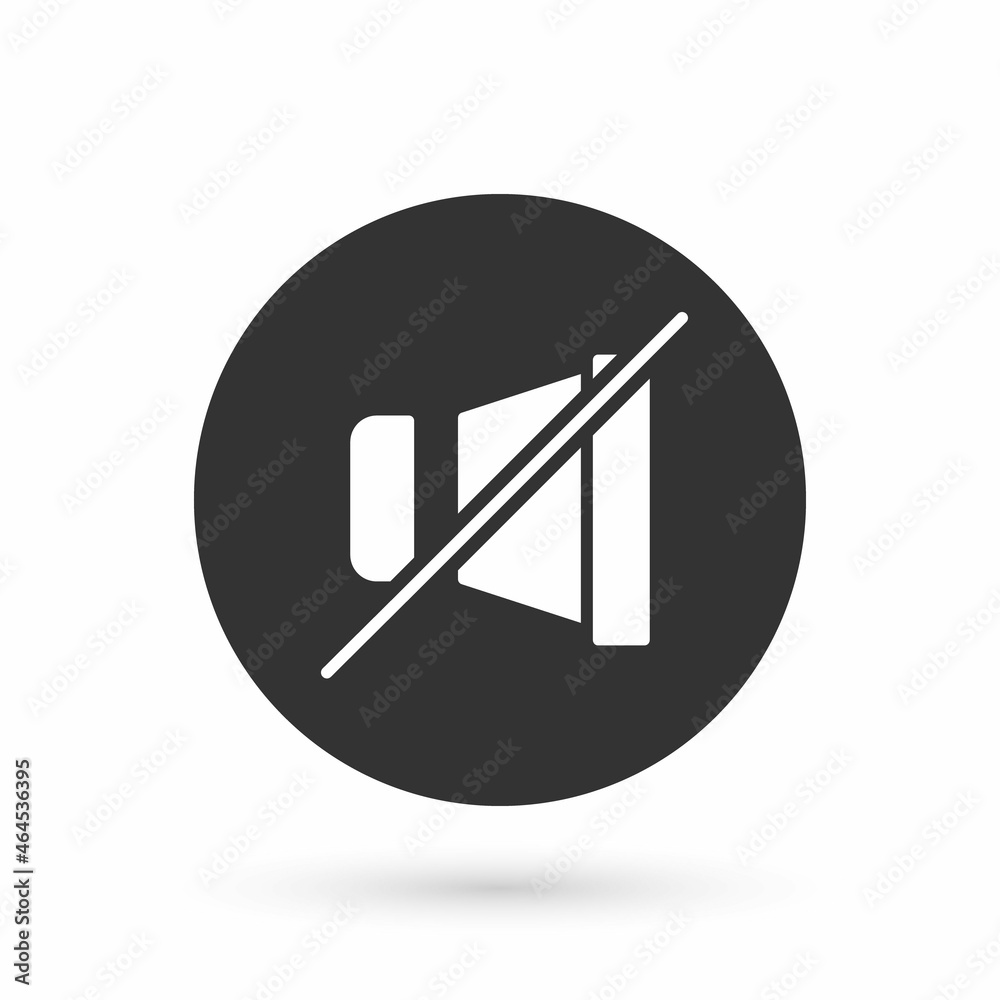 Grey Mute microphone icon isolated on white background. Microphone audio muted. Vector Grey Mute microphone icon isolated on white background. Microphone audio muted. Vector