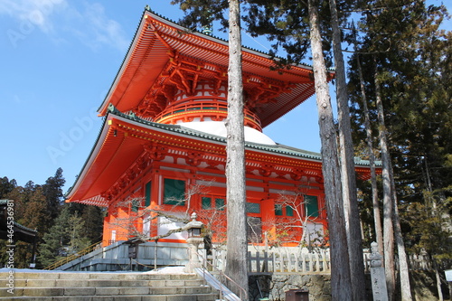 Mount Koya (高野山) in winter | Kompon Daitō Pagoda (根本大塔) photo