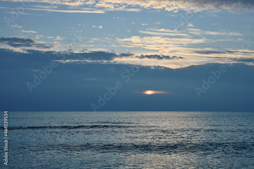 Sunset over calm Baltic Sea