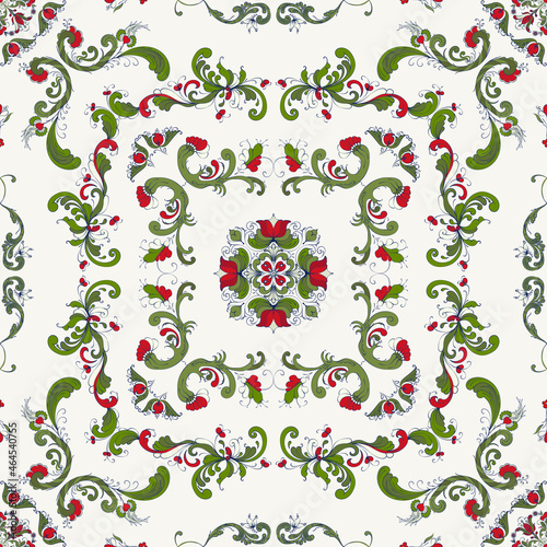 Rosemaling vector pattern 36